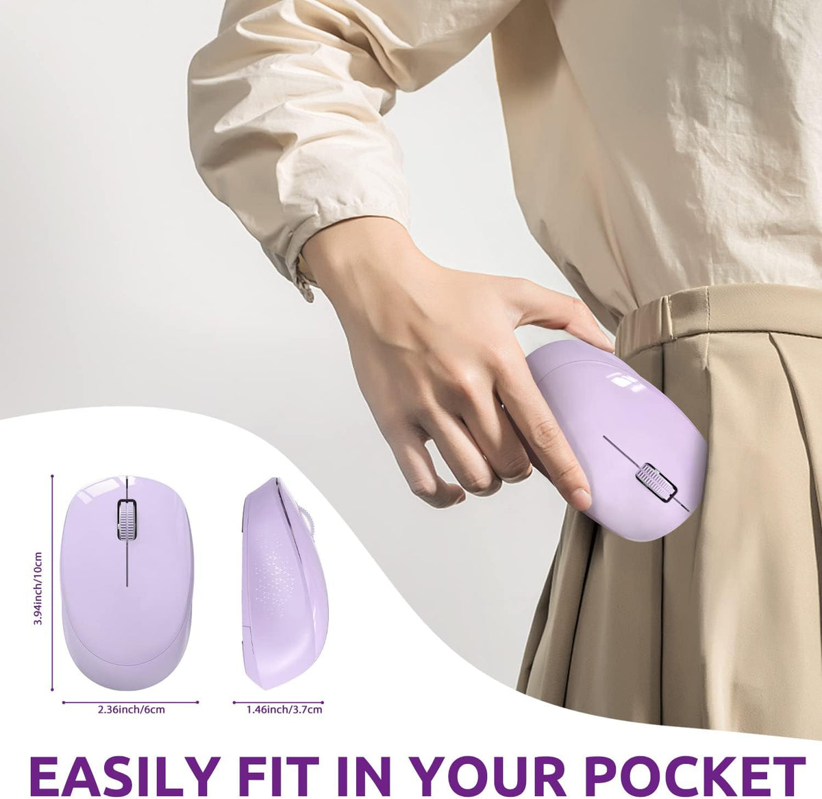Wireless Mouse for Laptop, 2.4Ghz Ergonomic Computer Mouse