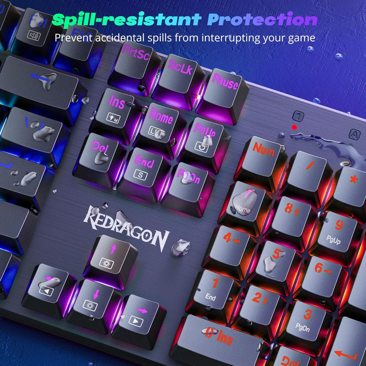 Mechanical Gaming Keyboard Wired, 11 Programmable Backlit Modes, Hot-Swappable Red Switch, Anti-Ghosting, Double-Shot PBT Keycaps, Light up Keyboard for PC Mac