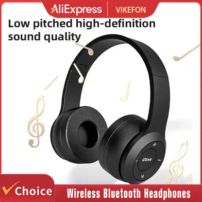 Foldable Wireless Bluetooth Headphones 5.0 Portable Hifi Sound Over-Ear Headset for Sports Travel Daily Game Music Earphones Use