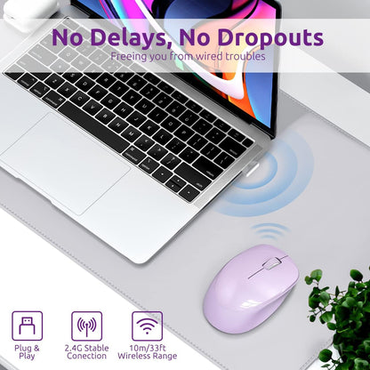 Wireless Mouse for Laptop, 2.4Ghz Ergonomic Computer Mouse