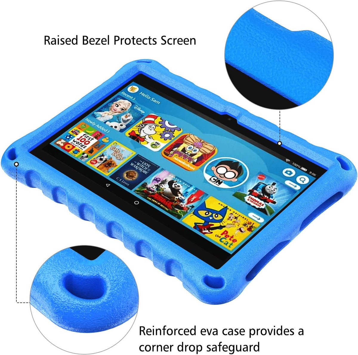Fire HD 8 Tablet Case,Kindle Fire 8 Case,(12Th/10Th Generation,2022/2020 Release), Kid-Proof Case for Amazon Fire HD 8 plus Tablet, Blue