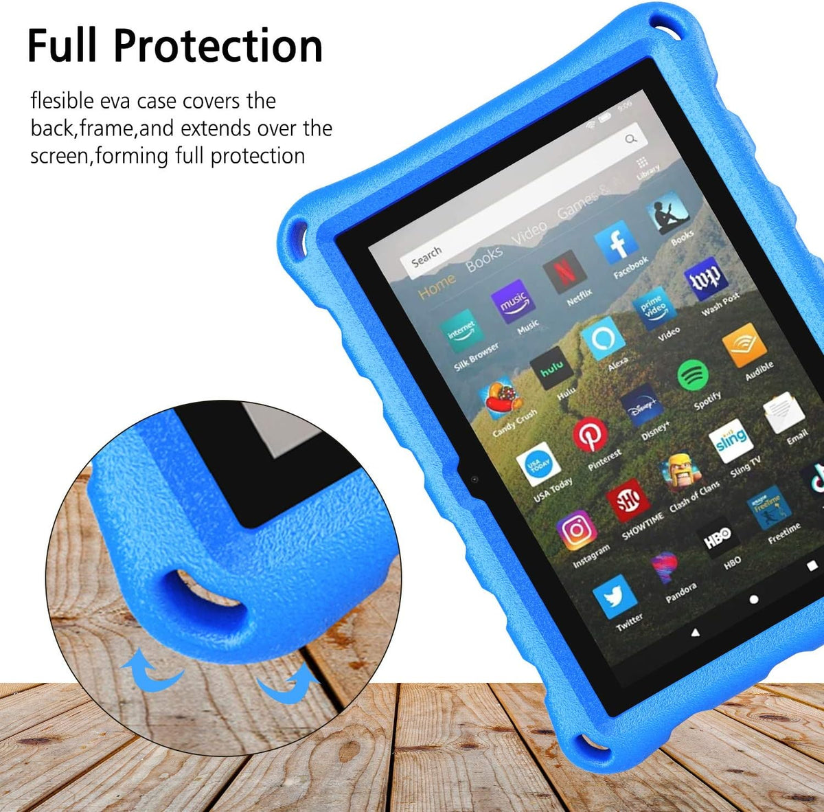 Fire HD 8 Tablet Case,Kindle Fire 8 Case,(12Th/10Th Generation,2022/2020 Release), Kid-Proof Case for Amazon Fire HD 8 plus Tablet, Blue