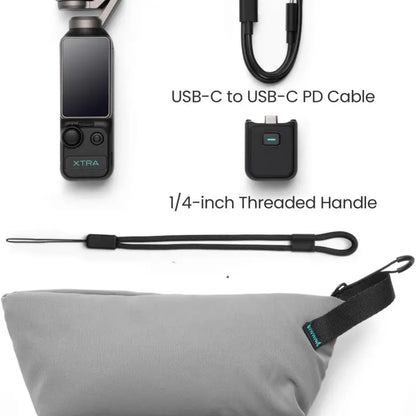 Xtra Muse Vlogging Camera Recorder - 1'' CMOS 4K/120Fps Digital Camera, 3-Axis Handheld Stabilizer, Fast Focusing, Face/Object Tracking, Micro SD Compatible, Pocket Video Camcorder for Content Creators, Pocket Camera