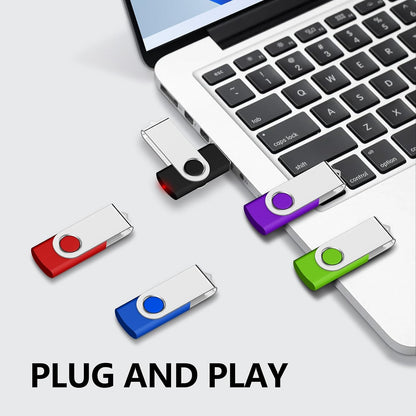 32GB Flash Drive,  Pack of 10 USB2.0 USB Drive with Keychain Lanyard