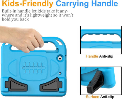 Case for Ipad Mini 1 2 3, Ipad Mini 1/2/3 Case for Kids - Built-In Screen Protector, Shockproof Lightweight Hard Cover Handle Stand Kids Case for Ipad Mini 1St 2Nd 3Rd Generation, Blue