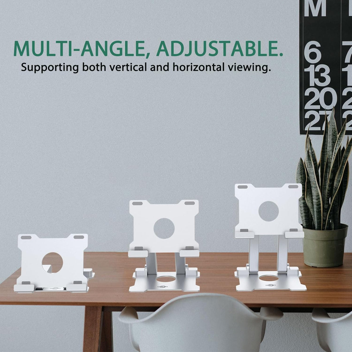 Adjustable Aluminum Tablet Stand - Foldable Eye-Level Holder for 15-Inch Devices - Compatible with iPad, Microsoft Surface, Samsung Galaxy, Kindle Fire & More - Sleek Silver Design